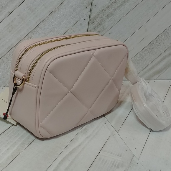 NWT Ted Baker Ballet Pink Leather Double Zip Crossbody Camera Bag Purse - Picture 5 of 8